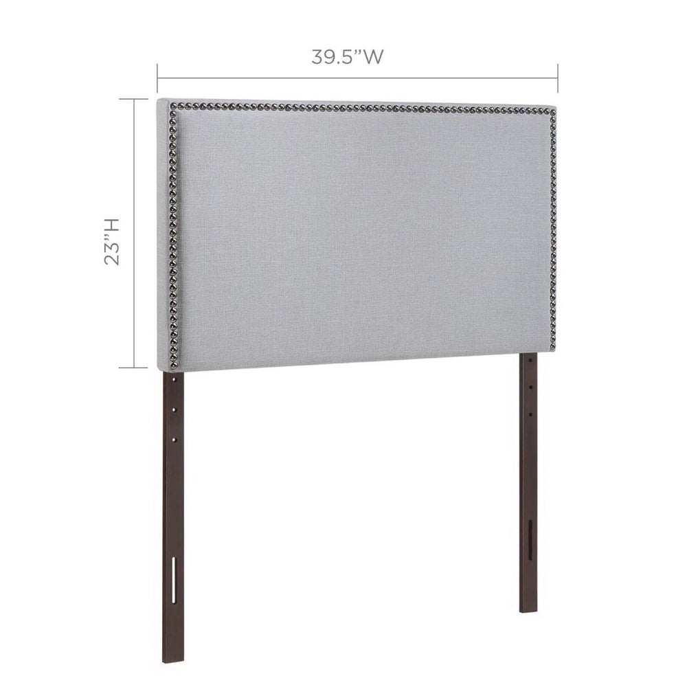 Modway Furniture Region Upholstered Twin Headboard by Modway - Sky Gray | Elegant Linen Fabric & Nailhead Trim MOD-5218-GRY