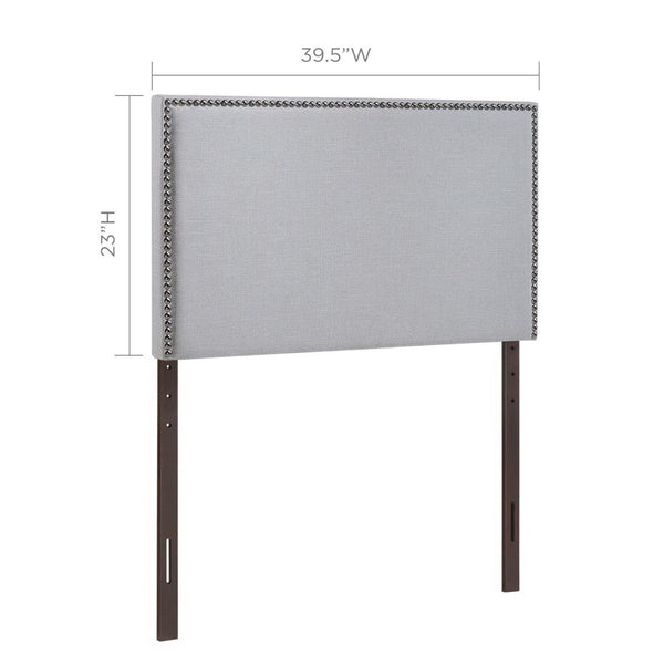Modway Furniture Region Upholstered Twin Headboard by Modway - Sky Gray | Elegant Linen Fabric & Nailhead Trim MOD-5218-GRY
