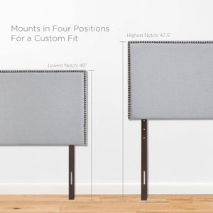 Modway Furniture Region Upholstered Twin Headboard by Modway - Sky Gray | Elegant Linen Fabric & Nailhead Trim MOD-5218-GRY