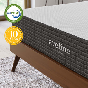 Modway Furniture Aveline 10" Queen Mattress - Cooling Gel Memory Foam for Pressure Relief, Motion Isolation & Comfort MOD-5338-WHI