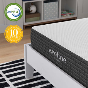 Modway Furniture Aveline 8" Twin Mattress - Cooling Gel-Infused Memory Foam for Restorative Sleep & Comfort MOD-5339-WHI