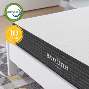 Modway Furniture Aveline 8" Full Mattress by Modway - Gel-Infused Memory Foam for Cool, Restorative Sleep & Comfort MOD-5342-WHI