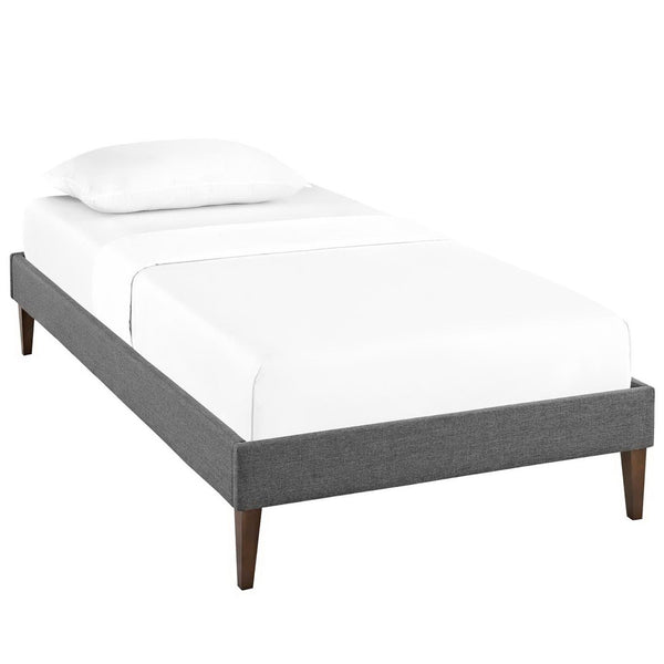 Modway Furniture Sharon Twin Bed Frame - Mid-Century Modern Upholstered Design with Tapered Legs for Stylish Bedrooms MOD-5348-GRY