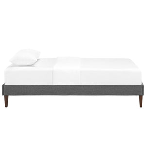 Modway Furniture Sharon Twin Bed Frame - Mid-Century Modern Upholstered Design with Tapered Legs for Stylish Bedrooms MOD-5348-GRY