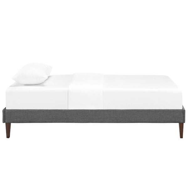 Modway Furniture Sharon Twin Bed Frame - Mid-Century Modern Upholstered Design with Tapered Legs for Stylish Bedrooms MOD-5348-GRY