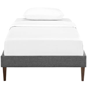 Modway Furniture Sharon Twin Bed Frame - Mid-Century Modern Upholstered Design with Tapered Legs for Stylish Bedrooms MOD-5348-GRY