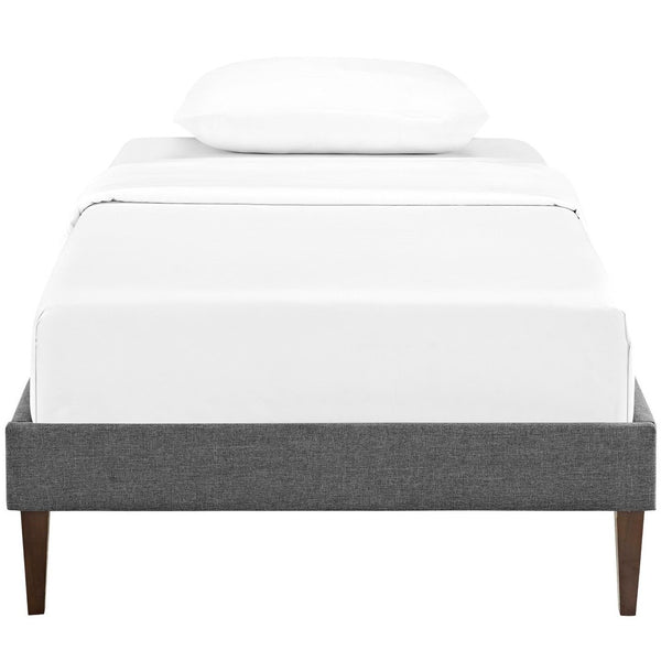 Modway Furniture Sharon Twin Bed Frame - Mid-Century Modern Upholstered Design with Tapered Legs for Stylish Bedrooms MOD-5348-GRY