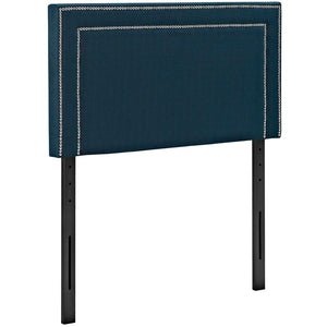 Modway Furniture Jessamine Upholstered Twin Headboard - Elegant Azure Design with Adjustable Height & Nail Trim Finish MOD-5374-AZU