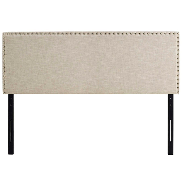 Modway Furniture Phoebe Upholstered Queen Headboard - Modern Minimalist Design with Elegant Nail-Button Trim MOD-5386-BEI