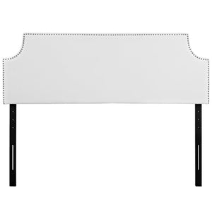 Modway Furniture Laura Upholstered Vinyl Full Headboard - Modern Faux Leather Design with Stylish Silver Trim MOD-5391-WHI