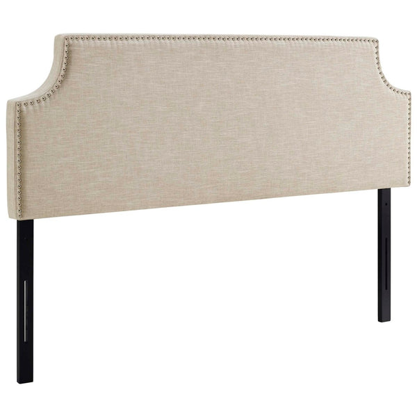 Modway Furniture Laura Upholstered Queen Headboard - Elegant Beige Fabric, Adjustable Height & Timeless Design MOD-5394-BEI