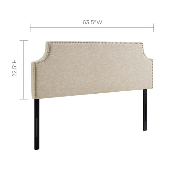 Modway Furniture Laura Upholstered Queen Headboard - Elegant Beige Fabric, Adjustable Height & Timeless Design MOD-5394-BEI