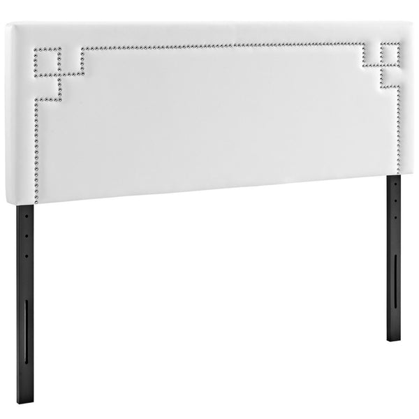 Modway Furniture Josie Upholstered Vinyl Queen Headboard – Modern Glamour with Tufted Style and Elegant Comfort MOD-5401-WHI