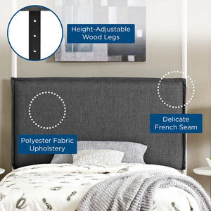 Modway Furniture Camille Upholstered Fabric Twin Headboard - Elegant Gray Design with Adjustable Height & Comfort MOD-5405-GRY