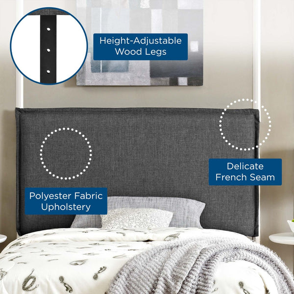 Modway Furniture Camille Upholstered Fabric Twin Headboard - Elegant Gray Design with Adjustable Height & Comfort MOD-5405-GRY