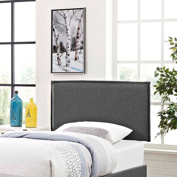 Modway Furniture Camille Upholstered Fabric Twin Headboard - Elegant Gray Design with Adjustable Height & Comfort MOD-5405-GRY