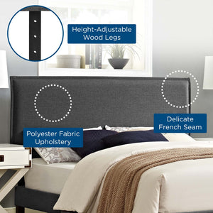 Modway Furniture Camille Upholstered Fabric Full Headboard - Elegant Gray Design with Adjustable Height & Comfort Support MOD-5406-GRY