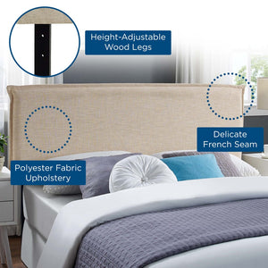 Modway Furniture Camille Upholstered Fabric Queen Headboard - Elegant Comfort with Adjustable Height & Timeless Style Beige MOD-5407-BEI
