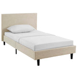 Modway Furniture Anya Twin Fabric Bed Beige 81 x 45 x 36.5