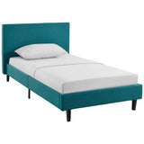 Modway Furniture Anya Twin Fabric Bed Teal 81 x 45 x 36.5