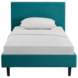 Modway Furniture Anya Twin Fabric Bed Teal 81 x 45 x 36.5
