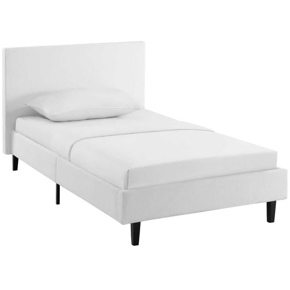 Modway Furniture Anya Platform Twin Bed by Modway - Modern Upholstered Design, Sturdy Support & Stylish Comfort MOD-5416-WHI