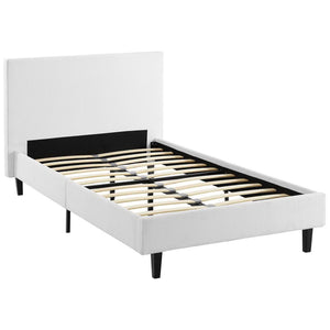 Modway Furniture Anya Platform Twin Bed by Modway - Modern Upholstered Design, Sturdy Support & Stylish Comfort MOD-5416-WHI