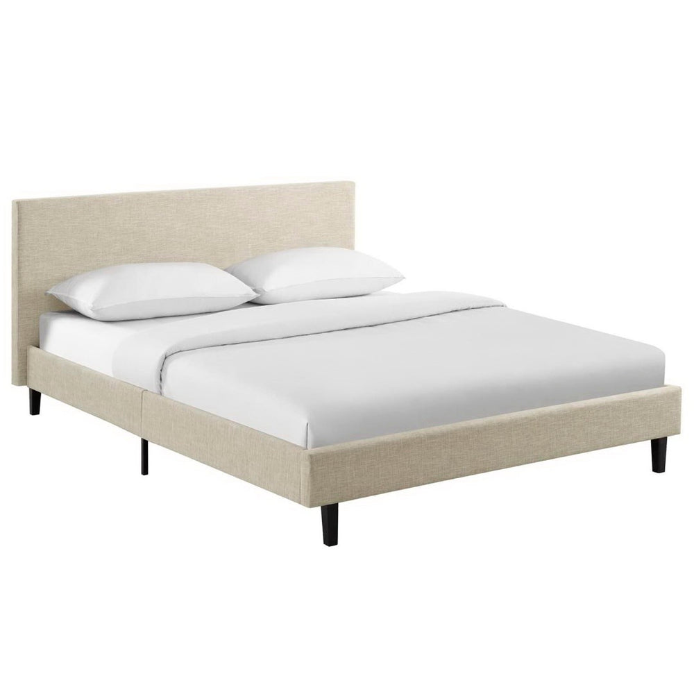 Modway Furniture Anya Fabric Full Bed by Modway - Modern Upholstered Design with Reinforced Support for Lasting Comfort Beige MOD-5418-BEI