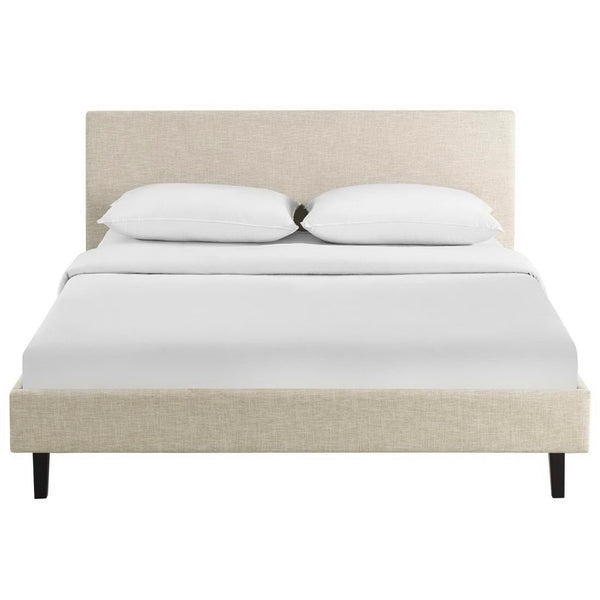 Modway Furniture Anya Fabric Full Bed by Modway - Modern Upholstered Design with Reinforced Support for Lasting Comfort Beige MOD-5418-BEI