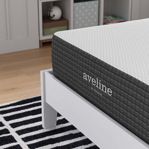 Modway Furniture Aveline 10" Twin Mattress - Gel-Infused Memory Foam for Cool Comfort, Pressure Relief & Easy Setup MOD-5487-WHI