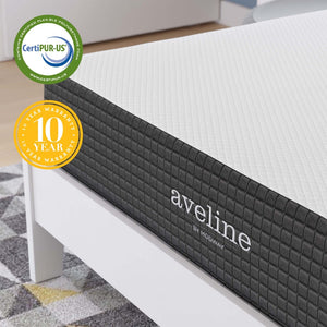 Modway Furniture Aveline 10" Full Mattress - Gel-Infused Memory Foam for Cooling Comfort, Motion Isolation & Support MOD-5488-WHI