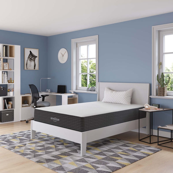 Modway Furniture Aveline 10" Full Mattress - Gel-Infused Memory Foam for Cooling Comfort, Motion Isolation & Support MOD-5488-WHI