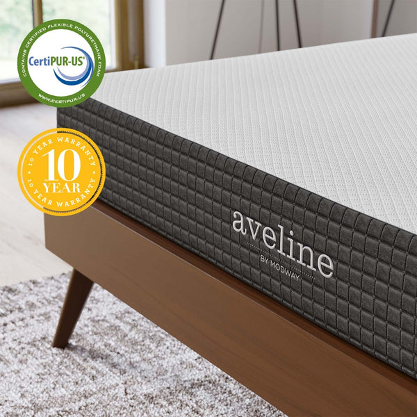 Modway Furniture Aveline 8" King Mattress - Cool Gel-Infused Memory Foam for Comfort, Support & Motion Isolation MOD-5490-WHI