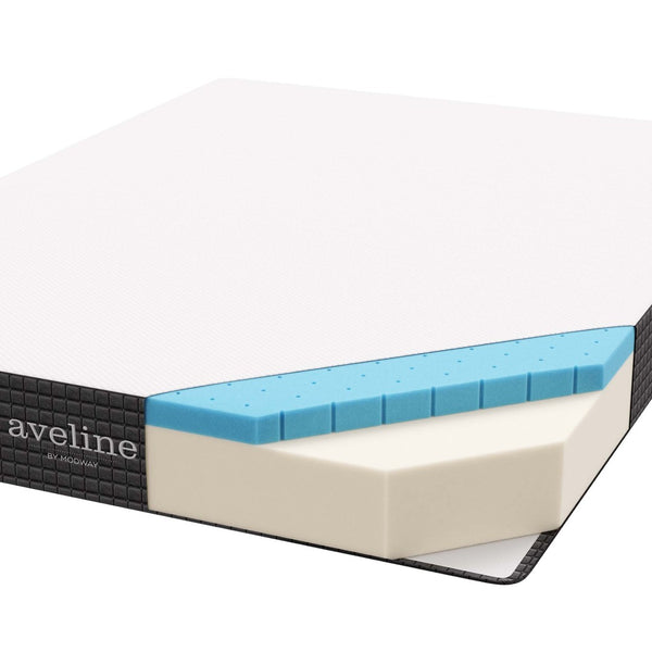 Modway Furniture Aveline 8" King Mattress - Cool Gel-Infused Memory Foam for Comfort, Support & Motion Isolation MOD-5490-WHI