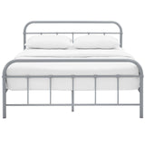 Modway Furniture Maisie Full Stainless Steel Bed Frame Gray 79.5 x 57 x 36.5