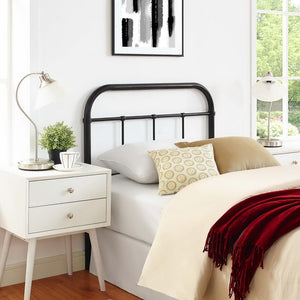 Modway Furniture Serena Twin Steel Headboard by Modway - Vintage-Inspired Farmhouse Design for Timeless Elegance Brown MOD-5534-BRN