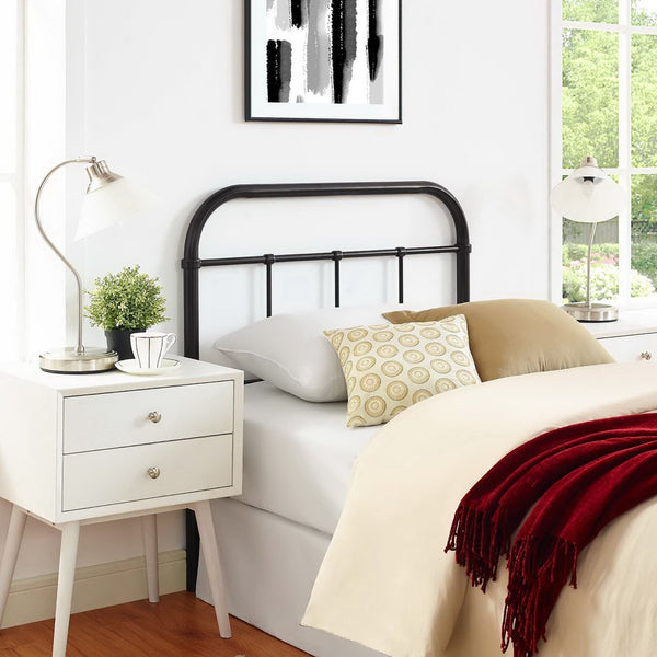 Modway Furniture Serena Twin Steel Headboard by Modway - Vintage-Inspired Farmhouse Design for Timeless Elegance Brown MOD-5534-BRN