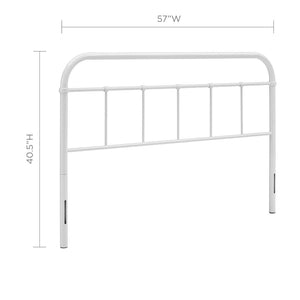 Modway Furniture Serena Full Steel Headboard by Modway - Timeless Farmhouse Charm with Vintage Steel Design & Stability White MOD-5535-WHI