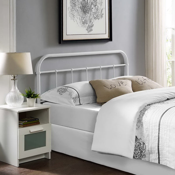 Modway Furniture Serena Queen Steel Headboard - Timeless Farmhouse Charm with Durable Vintage Design & Stability White MOD-5536-WHI