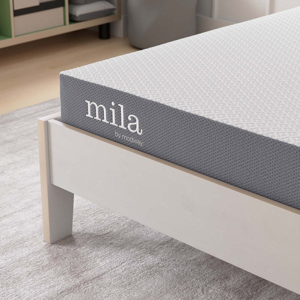 Modway Furniture Mila 6" Twin Mattress - Memory Foam Comfort for All Sleepers, Safe, Breathable, Easy Setup! MOD-5560-WHI