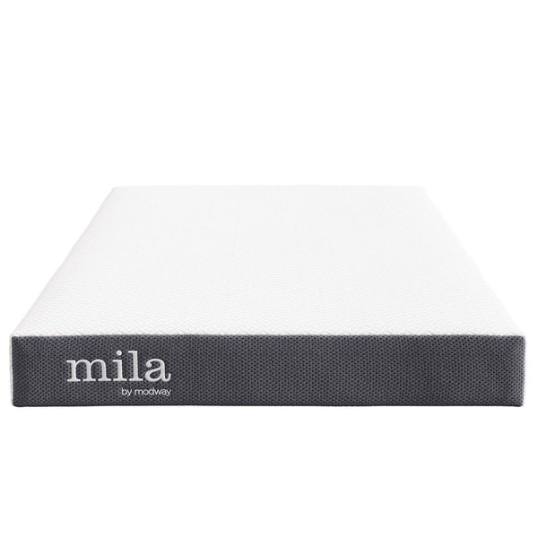 Modway Furniture Mila 6" Twin Mattress - Memory Foam Comfort for All Sleepers, Safe, Breathable, Easy Setup! MOD-5560-WHI