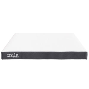 Modway Furniture Mila 6" Queen Mattress - Premium Memory Foam, Breathable Cover, CertiPUR-US Certified for Ultimate Comfort MOD-5735-WHI