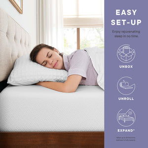 Modway Furniture Mila 6" King Mattress - Memory Foam Comfort for Restorative Sleep, CertiPUR Foam, Easy Setup & Delivery MOD-5736-WHI