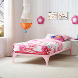 Modway Furniture Ollie Twin Bed Frame Pink 39 x 75 x 11