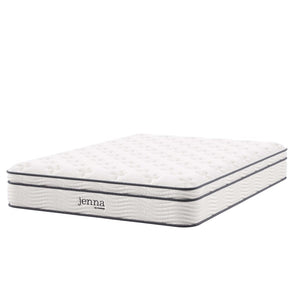 Modway Furniture Jenna 10" Hybrid Full Mattress - Supportive Innerspring Coils, Pressure Relief & Cooling Comfort MOD-5769-WHI