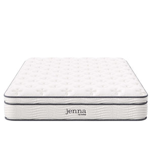 Modway Furniture Jenna 10" Hybrid Full Mattress - Supportive Innerspring Coils, Pressure Relief & Cooling Comfort MOD-5769-WHI