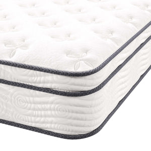 Modway Furniture Jenna 10" Hybrid Full Mattress - Supportive Innerspring Coils, Pressure Relief & Cooling Comfort MOD-5769-WHI