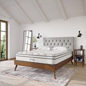 Modway Furniture Jenna 10" Queen Hybrid Mattress with Pocket Coils & Foam - Cool, Supportive Sleep for All Types MOD-5770-WHI