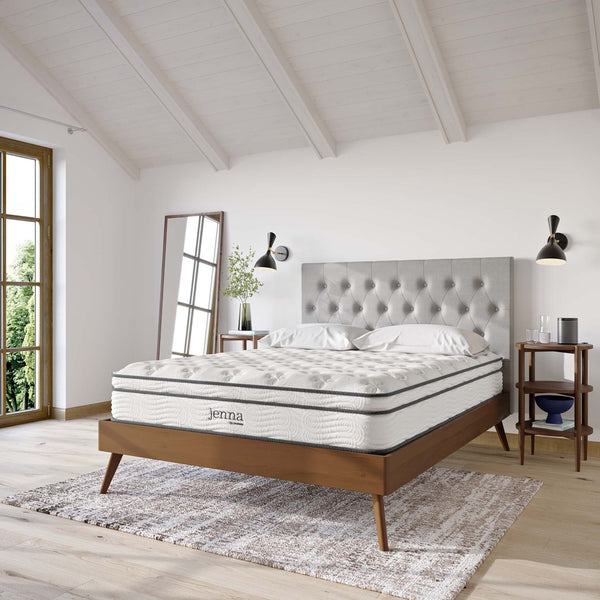 Modway Furniture Jenna 10" Queen Hybrid Mattress with Pocket Coils & Foam - Cool, Supportive Sleep for All Types MOD-5770-WHI