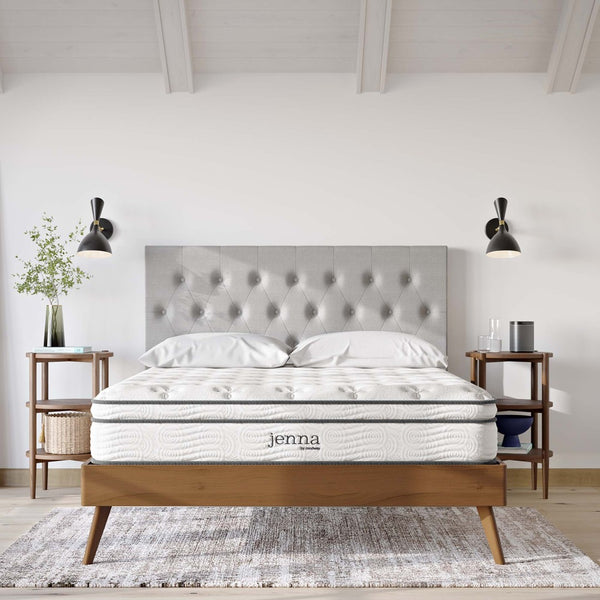 Modway Furniture Jenna 10" Queen Hybrid Mattress with Pocket Coils & Foam - Cool, Supportive Sleep for All Types MOD-5770-WHI